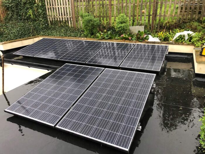 Flat roof solar panel system on the isle of wight
