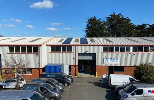 Seacat Services Cowes Solar PV on roof by island renewables