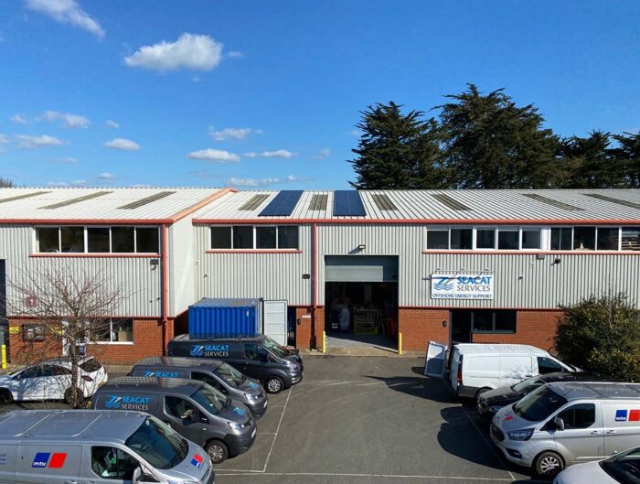 Seacat Services Cowes Solar PV on roof by island renewables