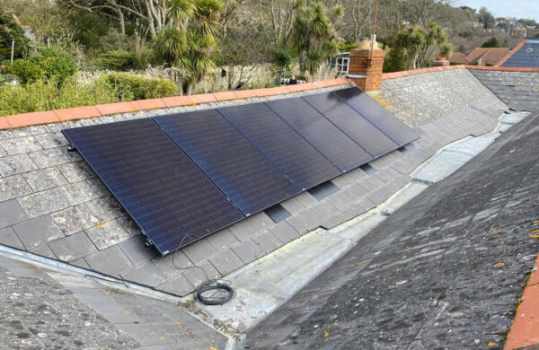 Island renewables solar panel system fitted to roof