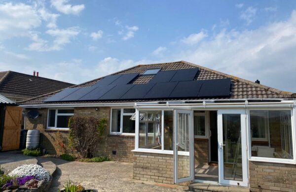 House roof after solar panels fitted by island renewables isle of wight