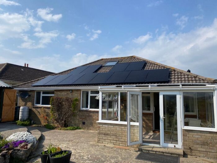House roof after solar panels fitted by island renewables isle of wight