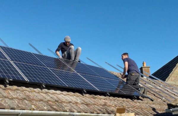 Island renewables fitting roof solar panels in freshwater