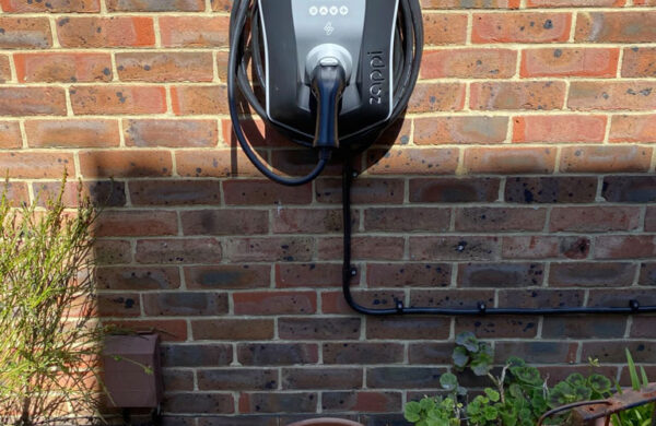 Zappi car charger fitted to wall island renewables