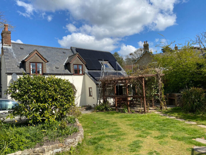 Completed Solar PV system on house roof by Island renewables