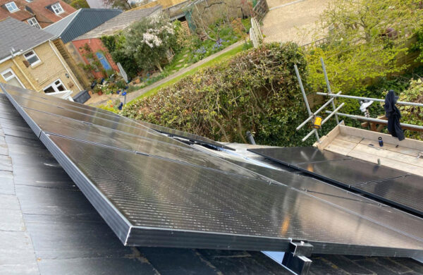 Solar panels fitted to roof by island renewables