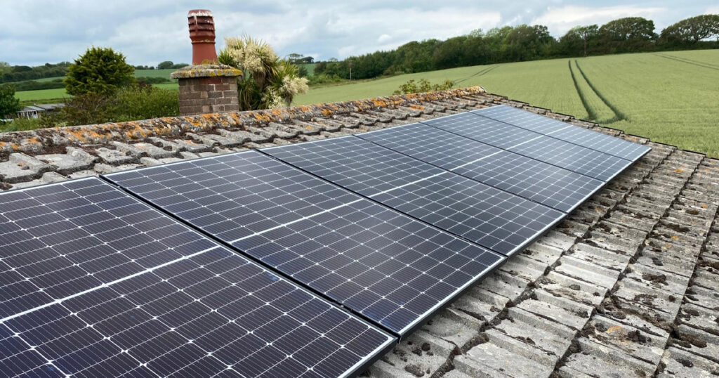 Completed solar panels fitted by island renewables