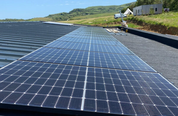 Full view of solar panels fitted by island renewables