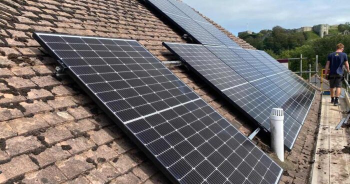 Solar PV roof install carisbrooke isle of wight