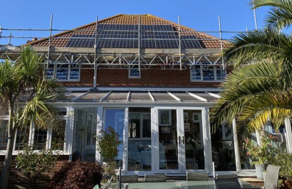 house showing solar panels fitted by island renewables