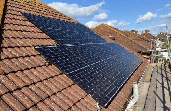 side view of solar panels fitted by island renewables