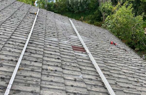 Solar panel mounting rails attached to roof by island renewables