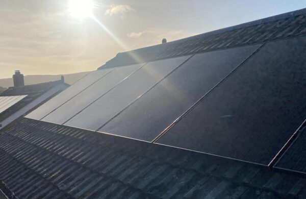 Solar panels fitted to a roof shanklin isle of wight