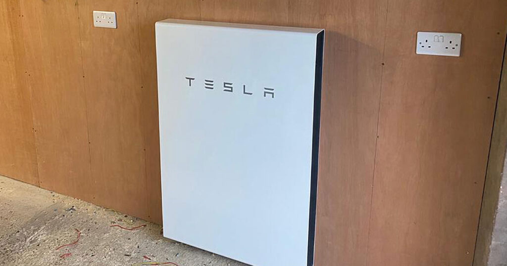 Tesla powerwall 2 battery storage system fitted by island renewables isle of wight