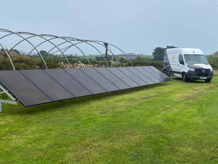 garden mounted solar pv system fitted by island renewables isle of wight
