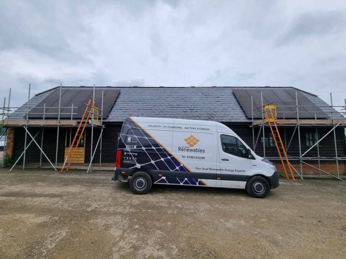 solar pv fitted to a barn conversion in ryde isle of wight