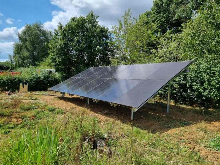 Ground mounted solar panel system installed in blackwater isle of wight by island renewables