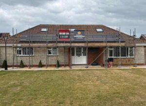 Solar panels installed by island renewables on a property roof on the isle of wight