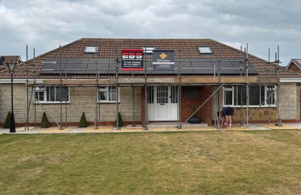 Solar panels installed by island renewables on a property roof on the isle of wight