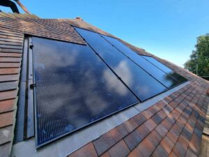 All black in roof solar panel system installed on a new build by island renewables