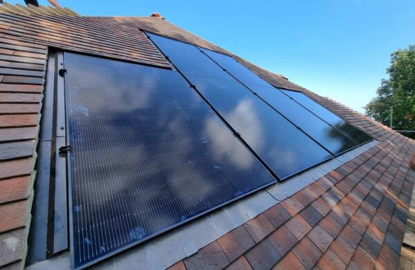 All black in roof solar panel system installed on a new build by island renewables