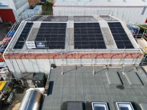Roof mounted Commercial solar panel PV system installed by Island Renewables on the isle of wight