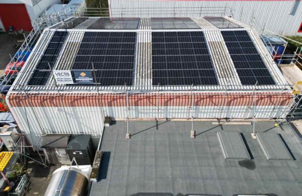 Roof mounted Commercial solar panel PV system installed by Island Renewables on the isle of wight
